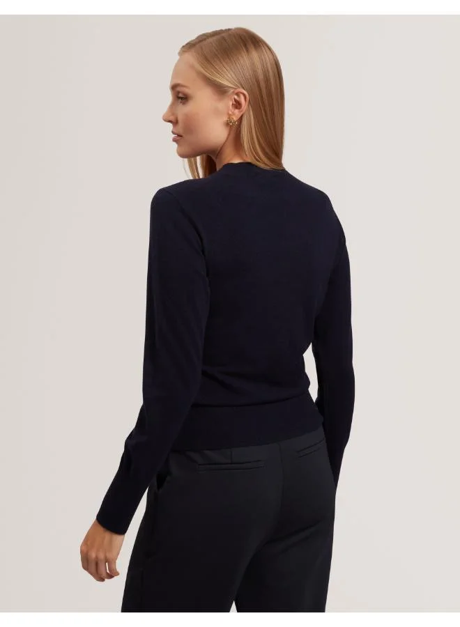 تيد بيكر Printed Draped Front Knitted Top